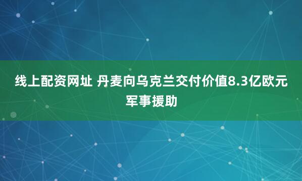 线上配资网址 丹麦向乌克兰交付价值8.3亿欧元军事援助